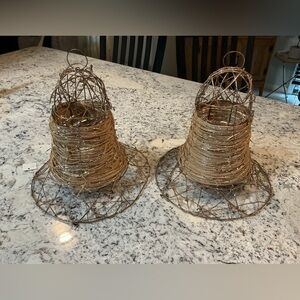 Wire Glittering Bells Christmas Decor NWOT